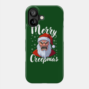 Menacing Santa with Snowflakes - Creepy Christmas Holiday Phone Case