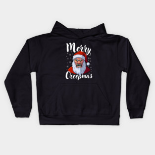 Menacing Santa with Snowflakes - Creepy Christmas Holiday Kids Hoodie