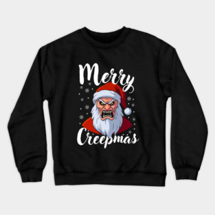 Menacing Santa with Snowflakes - Creepy Christmas Holiday Crewneck Sweatshirt