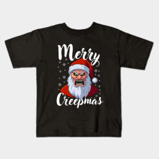 Menacing Santa with Snowflakes - Creepy Christmas Holiday Kids T-Shirt