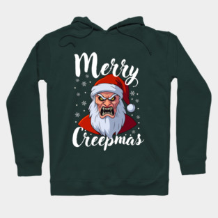 Menacing Santa with Snowflakes - Creepy Christmas Holiday Hoodie