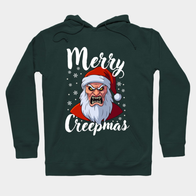 Menacing Santa with Snowflakes - Creepy Christmas Holiday Hoodie by Creatifly Graphic Tees