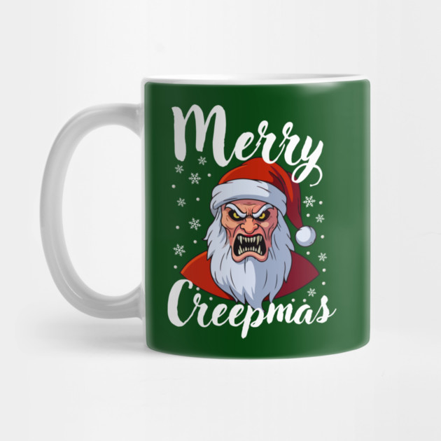 Menacing Santa with Snowflakes - Creepy Christmas Holiday by Creatifly Graphic Tees