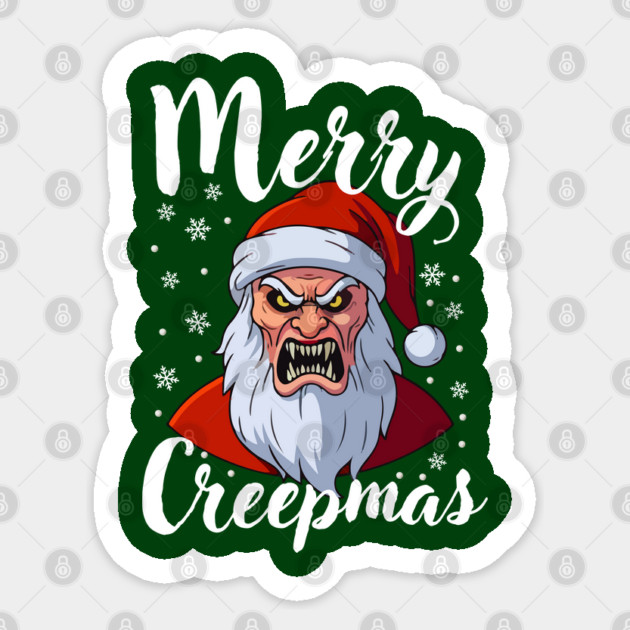 Menacing Santa with Snowflakes - Creepy Christmas Holiday Sticker by Creatifly Graphic Tees