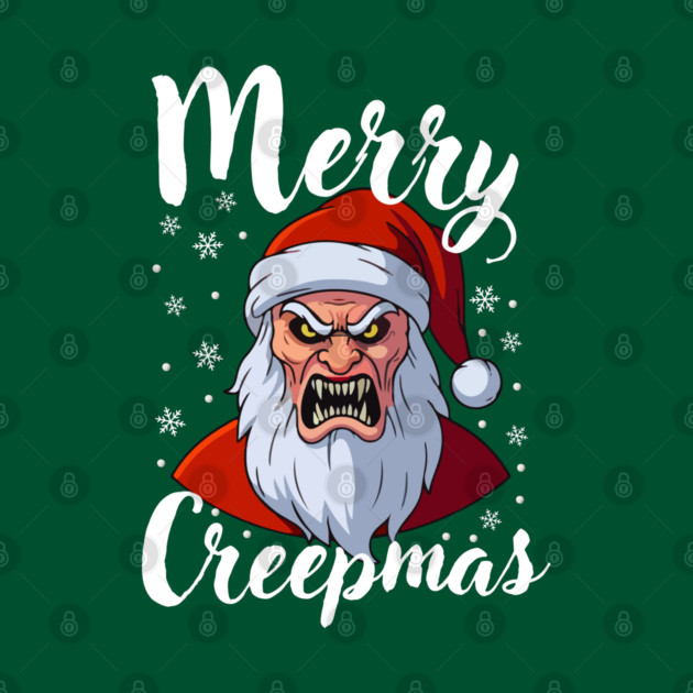 Menacing Santa with Snowflakes - Creepy Christmas Holiday by Creatifly Graphic Tees