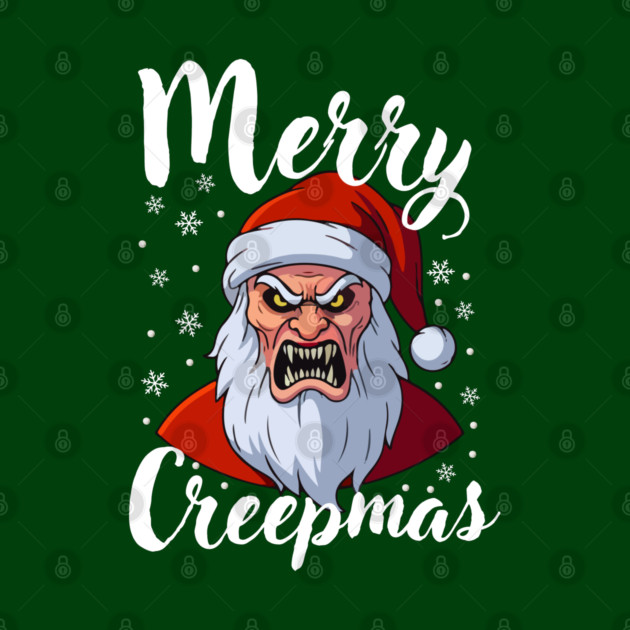 Menacing Santa with Snowflakes - Creepy Christmas Holiday by Creatifly Graphic Tees