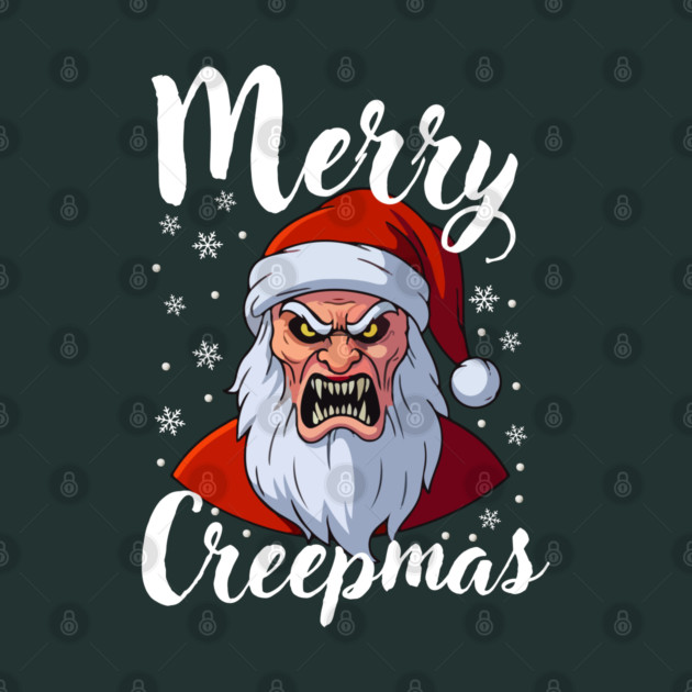 Menacing Santa with Snowflakes - Creepy Christmas Holiday by Creatifly Graphic Tees