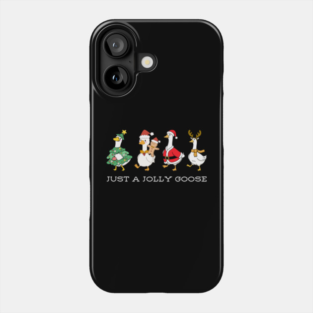 Jolly Christmas Geese – Festive Feathered Friends in Holiday Gear Phone Case by Creatifly Graphic Tees