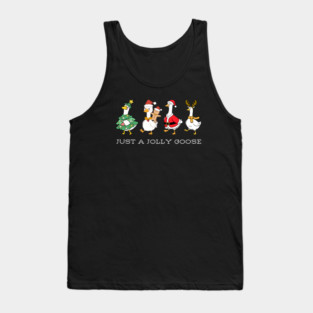 Jolly Christmas Geese – Festive Feathered Friends in Holiday Gear Tank Top
