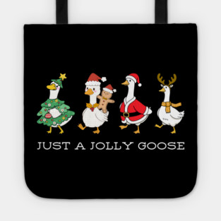 Jolly Christmas Geese – Festive Feathered Friends in Holiday Gear Tote