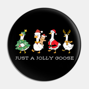 Jolly Christmas Geese – Festive Feathered Friends in Holiday Gear Pin