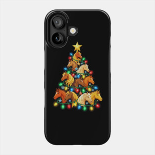 Christmas Tree of Horses – Festive Horse Holiday Lights Phone Case