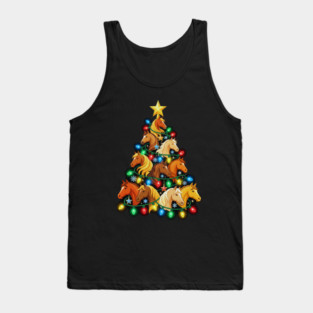 Christmas Tree of Horses – Festive Horse Holiday Lights Tank Top