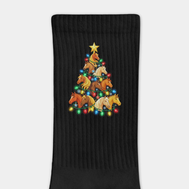 Christmas Tree of Horses – Festive Horse Holiday Lights by Creatifly Graphic Tees