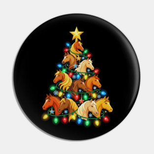 Christmas Tree of Horses – Festive Horse Holiday Lights Pin