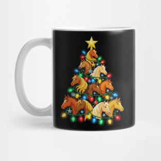 Christmas Tree of Horses – Festive Horse Holiday Lights Mug