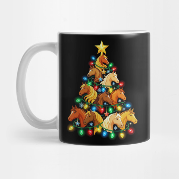 Christmas Tree of Horses – Festive Horse Holiday Lights by Creatifly Graphic Tees