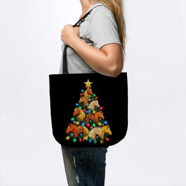 Christmas Tree of Horses – Festive Horse Holiday Lights by Creatifly Graphic Tees