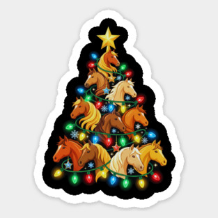 Christmas Tree of Horses – Festive Horse Holiday Lights Magnet