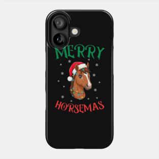 Merry Horsemas – Festive Horse with Christmas Lights Phone Case