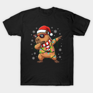 Cool Dabbing Capybara Christmas – Festive Holiday Vibes T-Shirt
