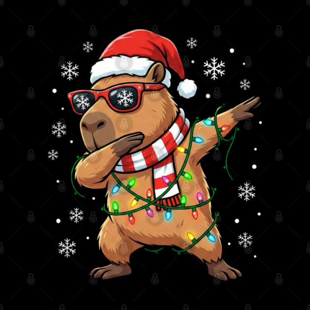Cool Dabbing Capybara Christmas – Festive Holiday Vibes by Creatifly Graphic Tees