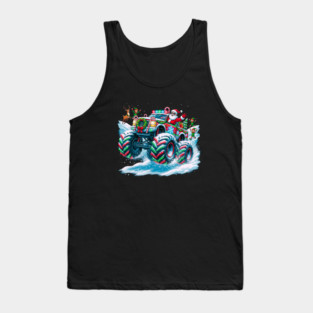 Santa's Christmas Monster Truck – Festive Adventure on Snowy Roads Tank Top