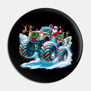 Santa's Christmas Monster Truck – Festive Adventure on Snowy Roads Pin