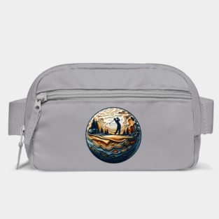Abstract Golfer On Golf Ball Circular Golfing Artistry Bag