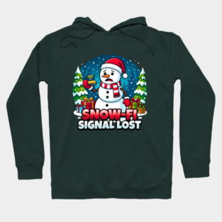 Snowman with Lost Wi-Fi Signal – Snow-Fi Troubles Hoodie