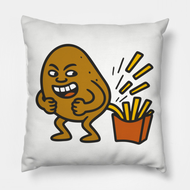 Junk Food Humor French Fries Parody Pillow by Anticorporati