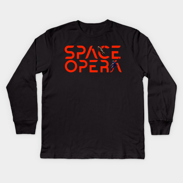 Space Opera Genre Lover Kids Long Sleeve T-Shirt by H. R. Sinclair