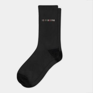 Colorful Merry Christmas Message Socks