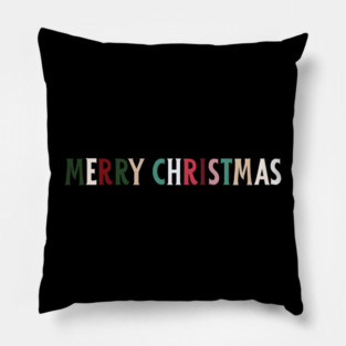 Colorful Merry Christmas Message Pillow