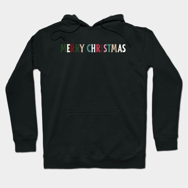 Colorful Merry Christmas Message Hoodie by Creatifly Graphic Tees