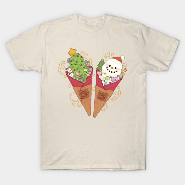 Cute Christmas Soft Ice Cream T-Shirt by Nas.ArtSpace