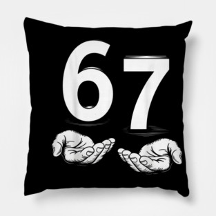 Funny Six Seven 6 7 Meme Gen Alpha Slang 6 7 Hands Pillow