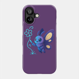Kawaii Butterfly Creating Light Flower • Adorable Magical Creature Design Phone Case
