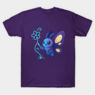 Kawaii Butterfly Creating Light Flower • Adorable Magical Creature Design T-Shirt