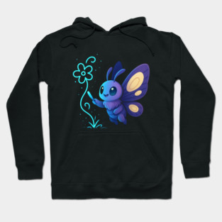 Kawaii Butterfly Creating Light Flower • Adorable Magical Creature Design Hoodie