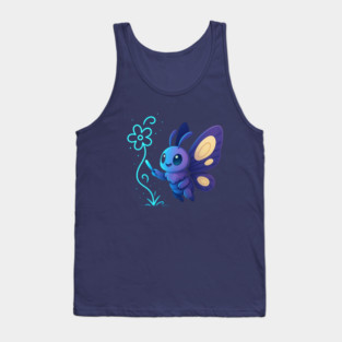 Kawaii Butterfly Creating Light Flower • Adorable Magical Creature Design Tank Top