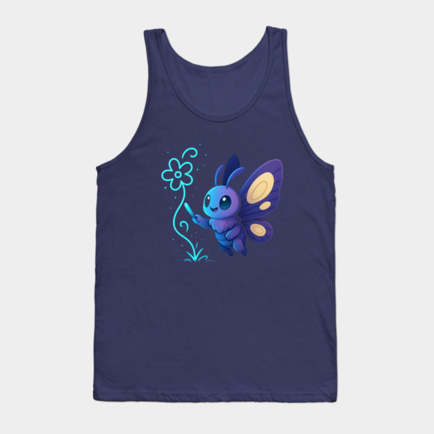 Kawaii Butterfly Creating Light Flower • Adorable Magical Creature Design Tank Top by Anne Lee