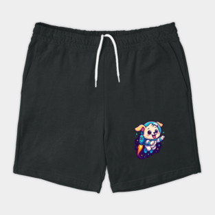 Kawaii Space Dog with Jetpack • Whimsical Astronaut Puppy Design Shorts