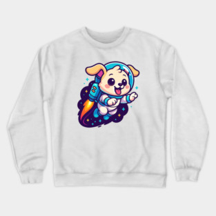 Kawaii Space Dog with Jetpack • Whimsical Astronaut Puppy Design Crewneck Sweatshirt