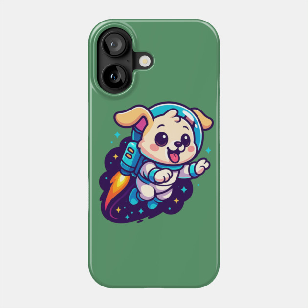 Kawaii Space Dog with Jetpack • Whimsical Astronaut Puppy Design Phone Case by Anne Lee