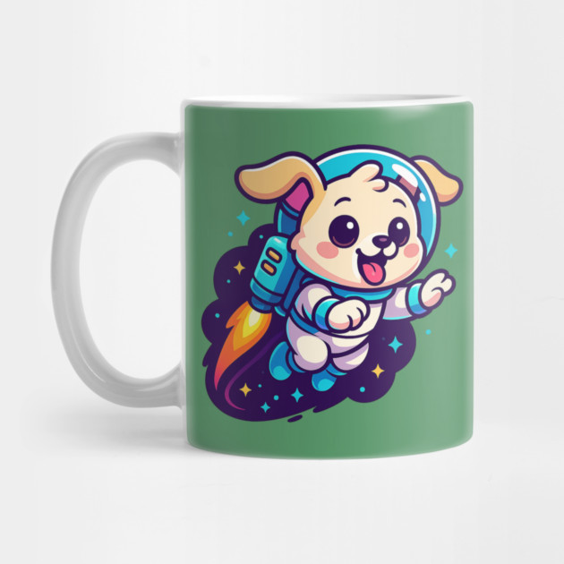 Kawaii Space Dog with Jetpack • Whimsical Astronaut Puppy Design by Anne Lee