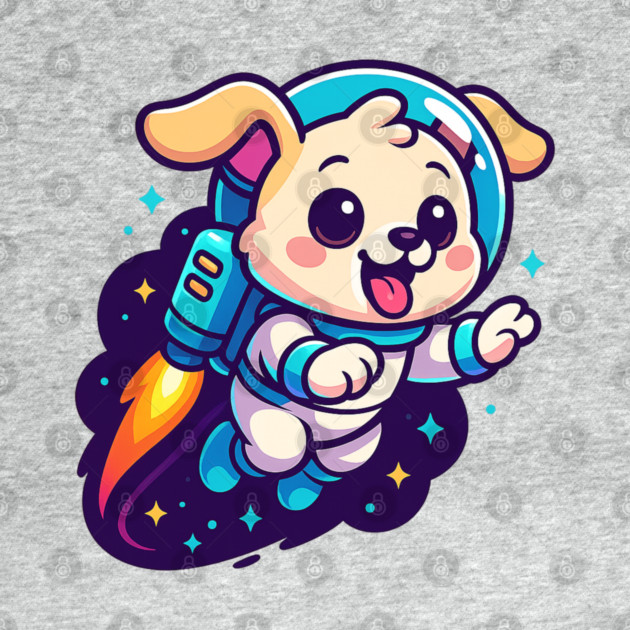 Kawaii Space Dog with Jetpack • Whimsical Astronaut Puppy Design by Anne Lee