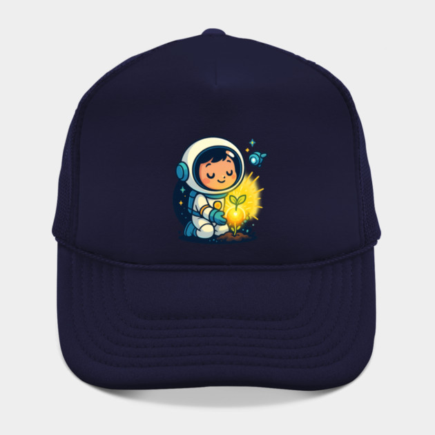 Kawaii Child Astronaut Caring for Plant • Adorable Sci-Fi Nature Design by Anne Lee