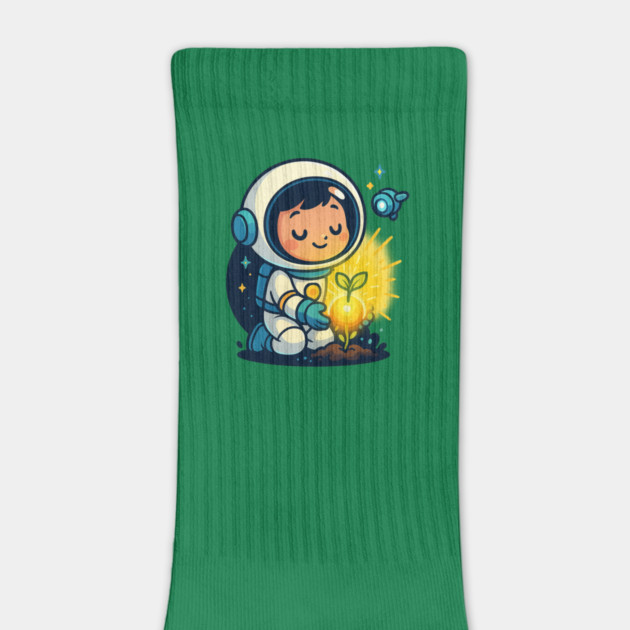 Kawaii Child Astronaut Caring for Plant • Adorable Sci-Fi Nature Design by Anne Lee