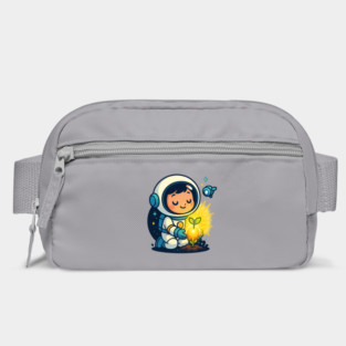Kawaii Child Astronaut Caring for Plant • Adorable Sci-Fi Nature Design Bag